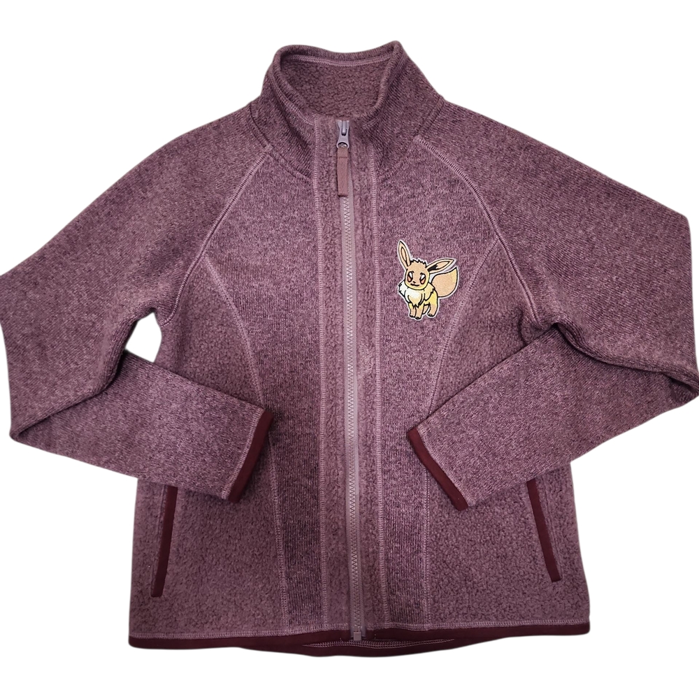 Zella Sweater Youth Medium Purple Fleece Quarter Zip Long Sleeve